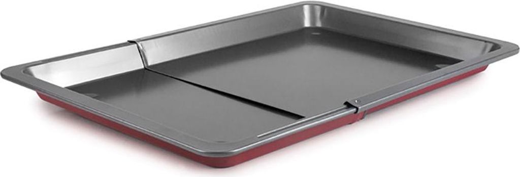 Ibili-Karamel ausziehbares Backblech, Kohlenstoffstahl, 38-51x33x3,2 cm, rot/schwarz