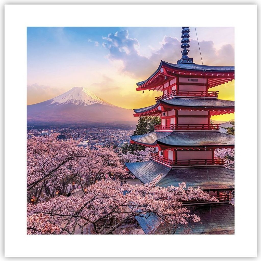 Poster - Poster ohne Rahmen - Fuji Choreito Pagode - 40x40 Produktbild 