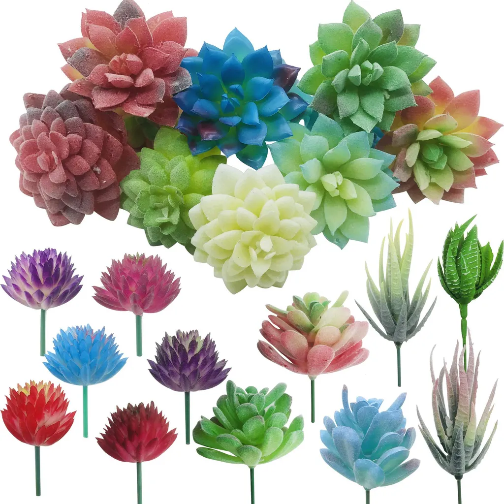 Plantes Succulentes Artificielles de Couleurs Variées pour Déco Maison
