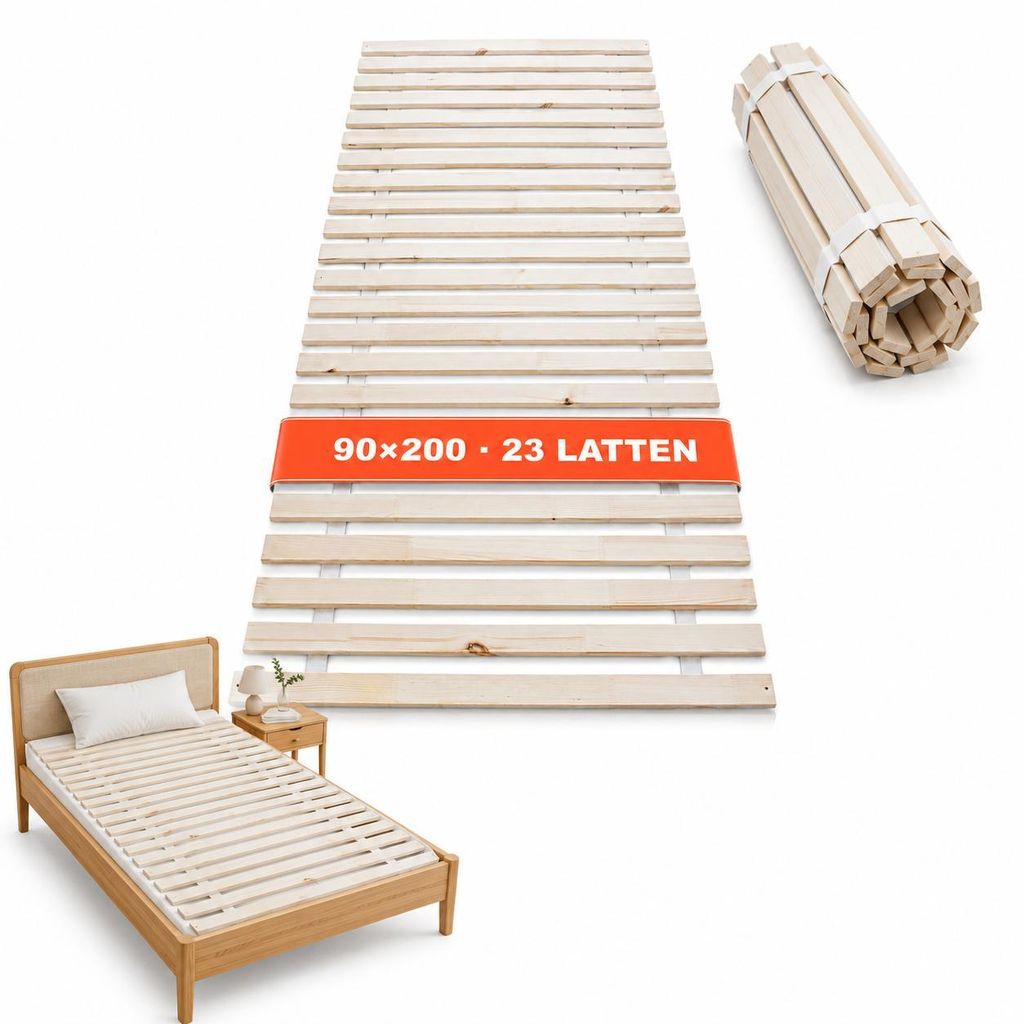WOLKENLAND Lattenrost 90 x 200 cm | 23 Latten | Massivholz Produktbild 