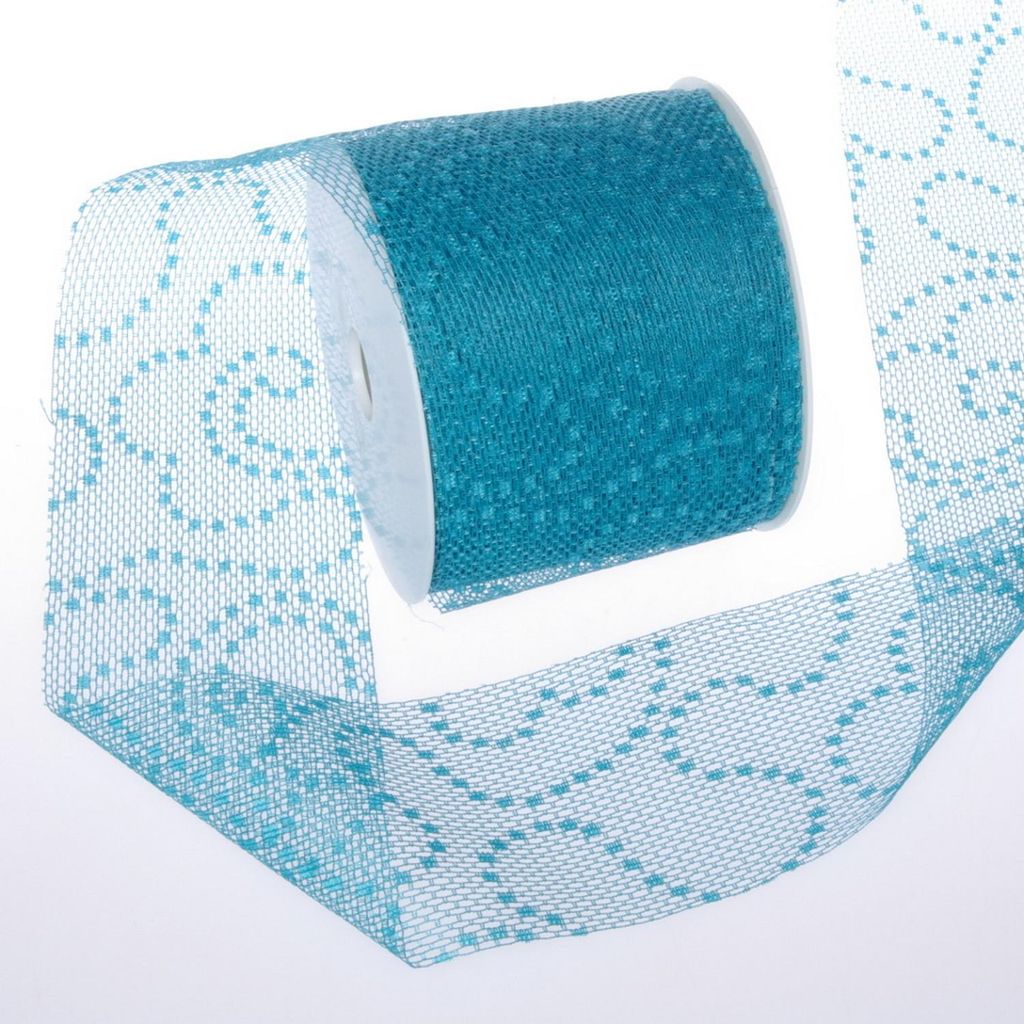 Sizolace Tischläufer sahneweiß Spitze Vintage Flock Tischband romantisch 70mm x 25 Meter