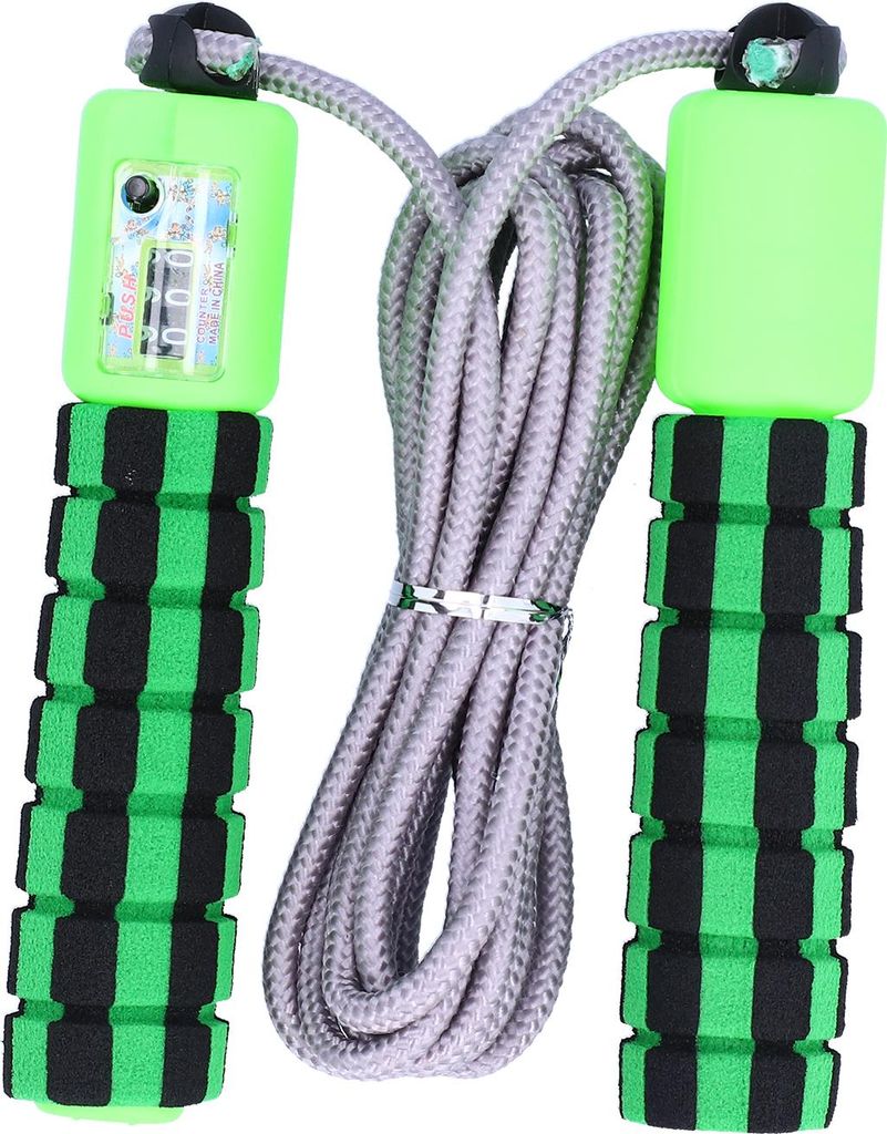 Unisex-Springseile mit elektronischem Zähler, verstellbares Zähl-Springseil für Übungen, Grün