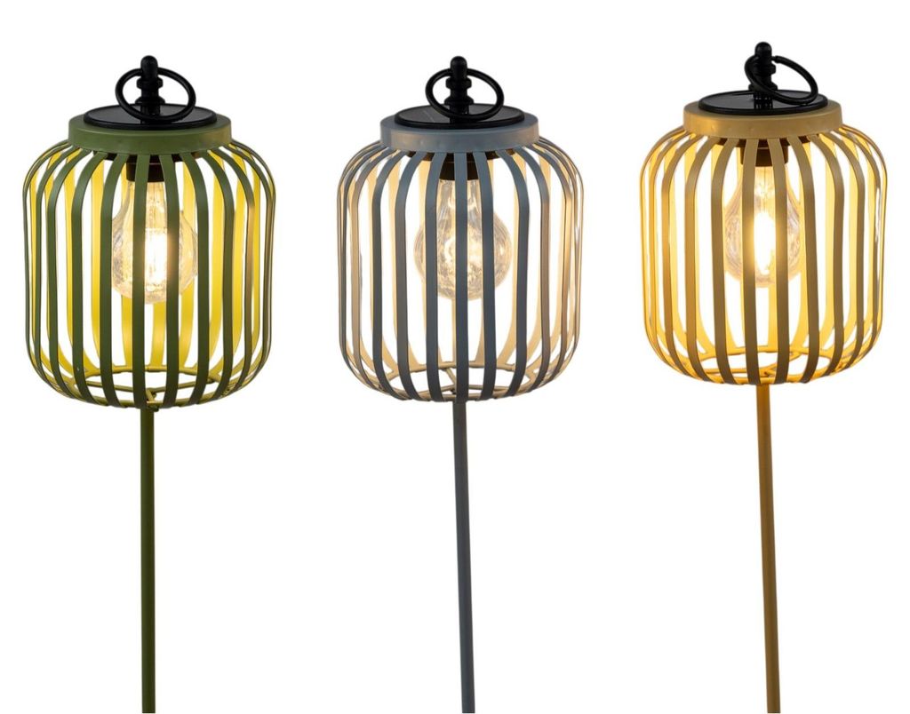 3er Set Solar Gartenstecker Windlicht Solarleuchten mit Produktbild 