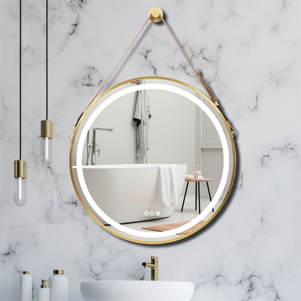 3 Rund Ø 80 cm Wohnen & Einrichten Wohnaccessoires Spiegel Badspiegel Aquamarin® LED Badspiegel 