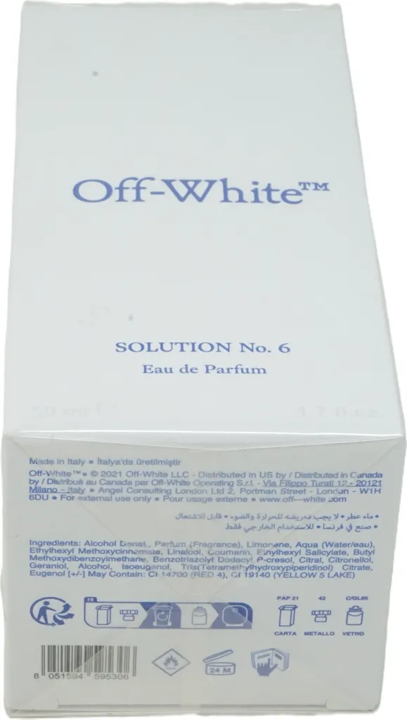 Off-White SOLUTION Nr.6 EDP 50ml - Eau de Parfum Boisée et Urbaine