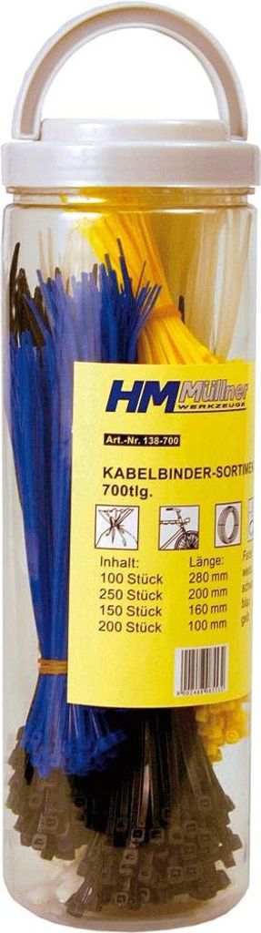 Hm Kabelbinder Sortiment 700 Tlg ( 100, 160, 200, 280 Mm ) Box