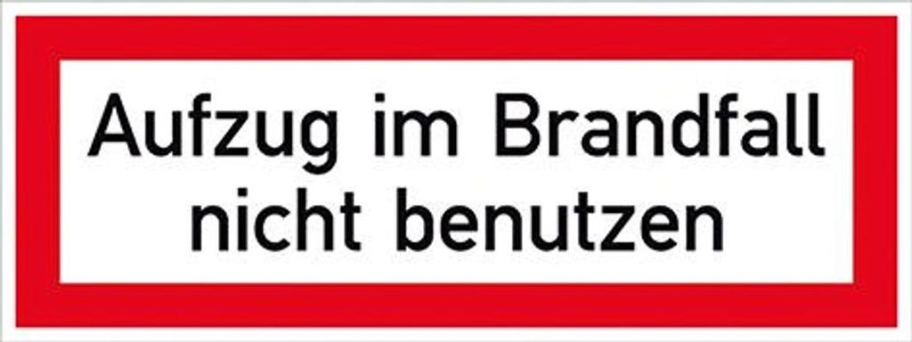 SafetyMarking Brandschutzschild Folie B148xH52 mm Aufzug im Brandfall n.b. langnachleuchtend
