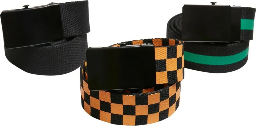 Set 3 Cinture Bambino Urban Classics UCK2774 L/XL - Nero Verde Mango