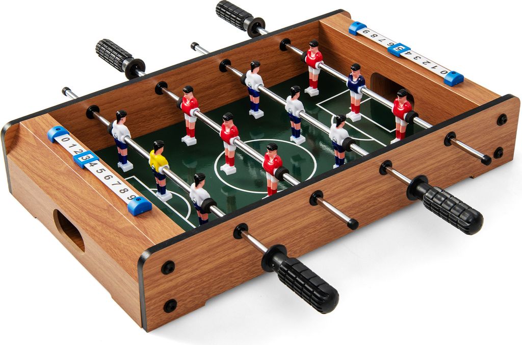 GOPLUS Mini Tischkicker, Tischfußball/Soccer-Spielset mit 2 Bällen und Punktezähler, Mini Spieltisch Kickertisch aus Holz für Kinder & Erwachse...