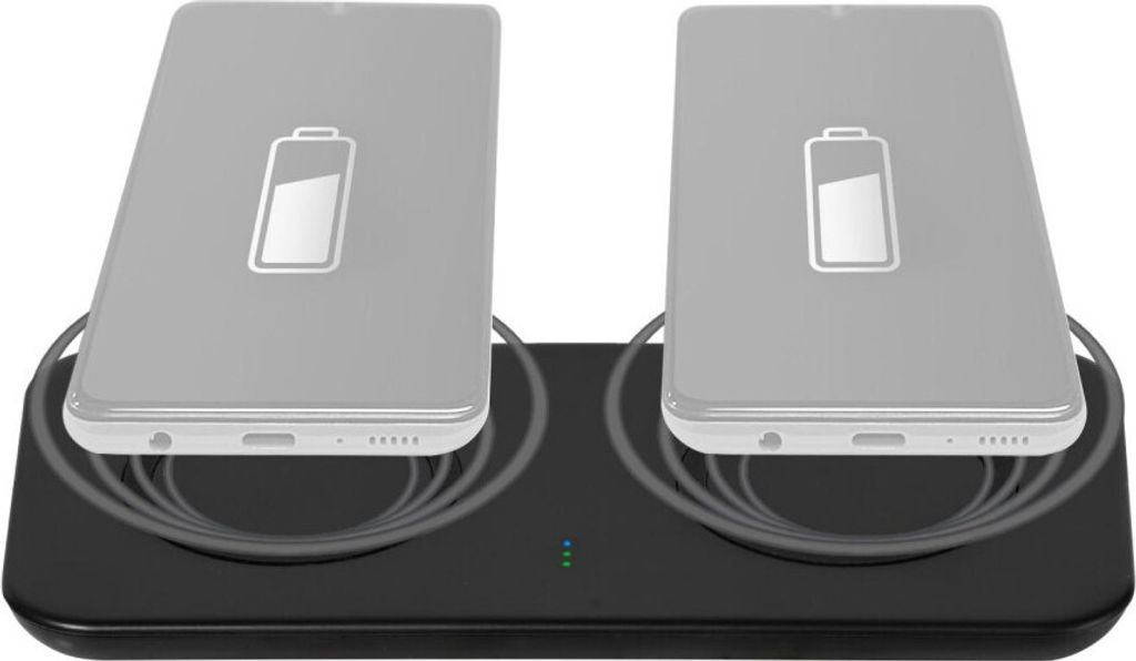 Dual Wireless Fast Charger, induktives QI Ladepad, USB Type-C, 2x 10W