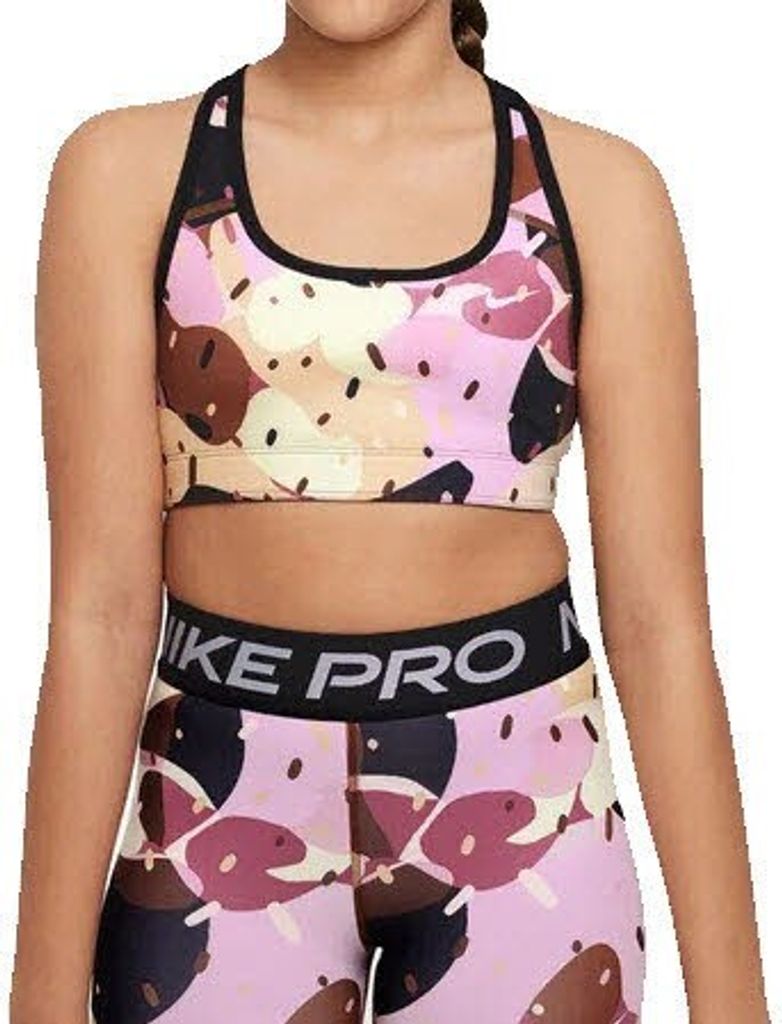 NIKE G Nk Swoosh Rev Bra Per Aop Top Kinder rosa XL