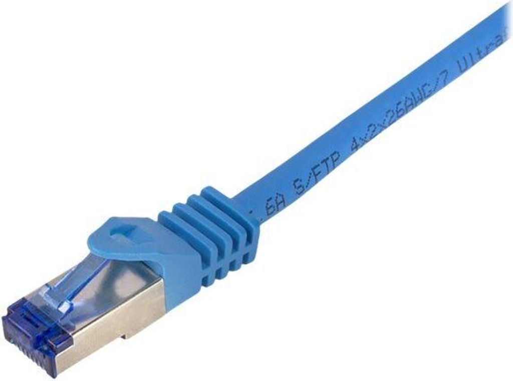 Logilink Patchkabel Ultraflex, Cat.6A, S/FTP, blau, 0,25 m