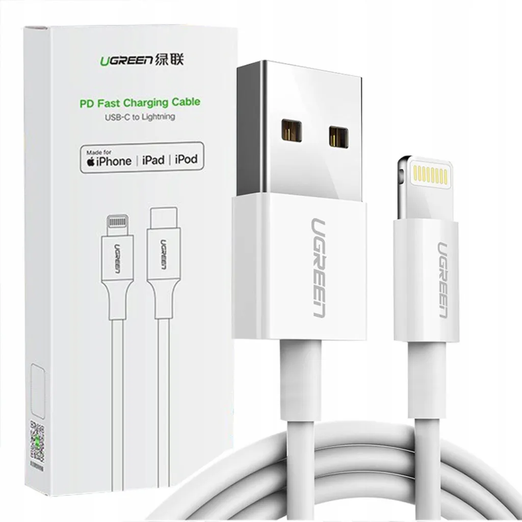 Cavo Ugreen da USB-A a Lightning MFI 2m Bianco | Ricarica Sicura Apple