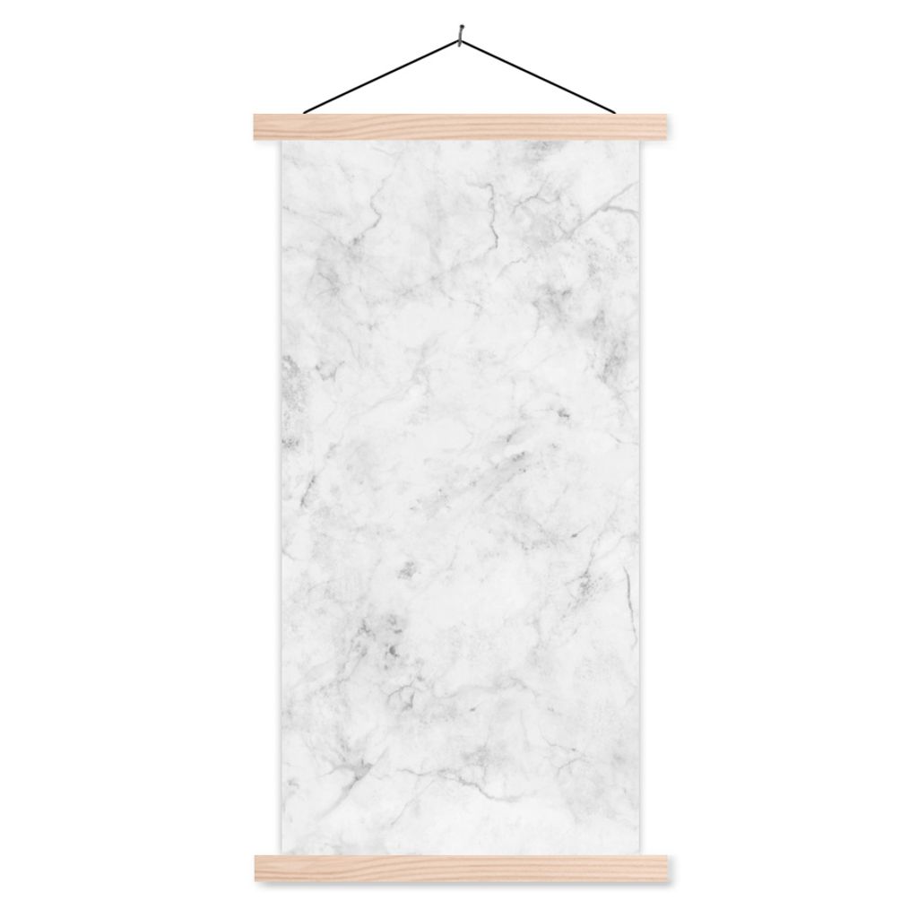 MuchoWow Textilposter Marmor - Muster - Luxus 60x120 cm mit holzfarbenen Rahmen - Holz
