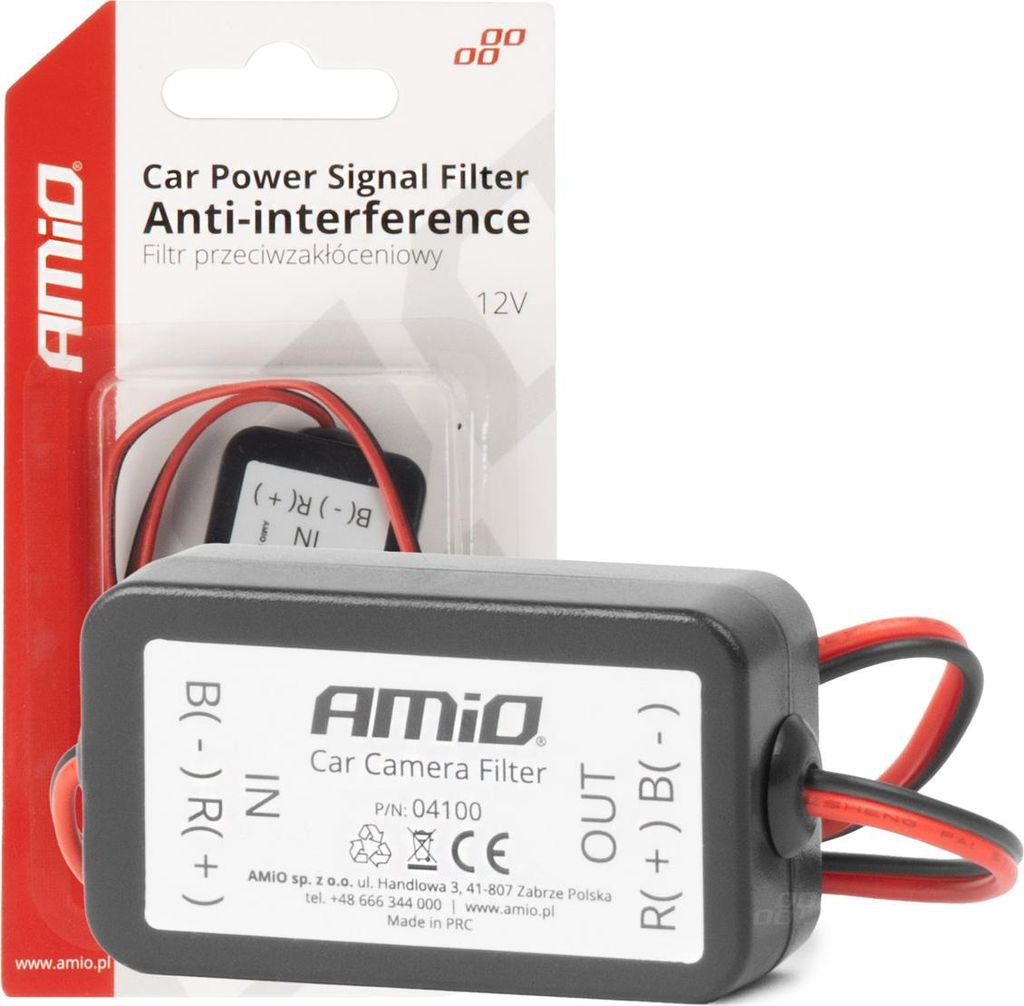 12 V filtr rušení vozidla AMIO-04100 pro čistou kvalitu Obrázek produktu 