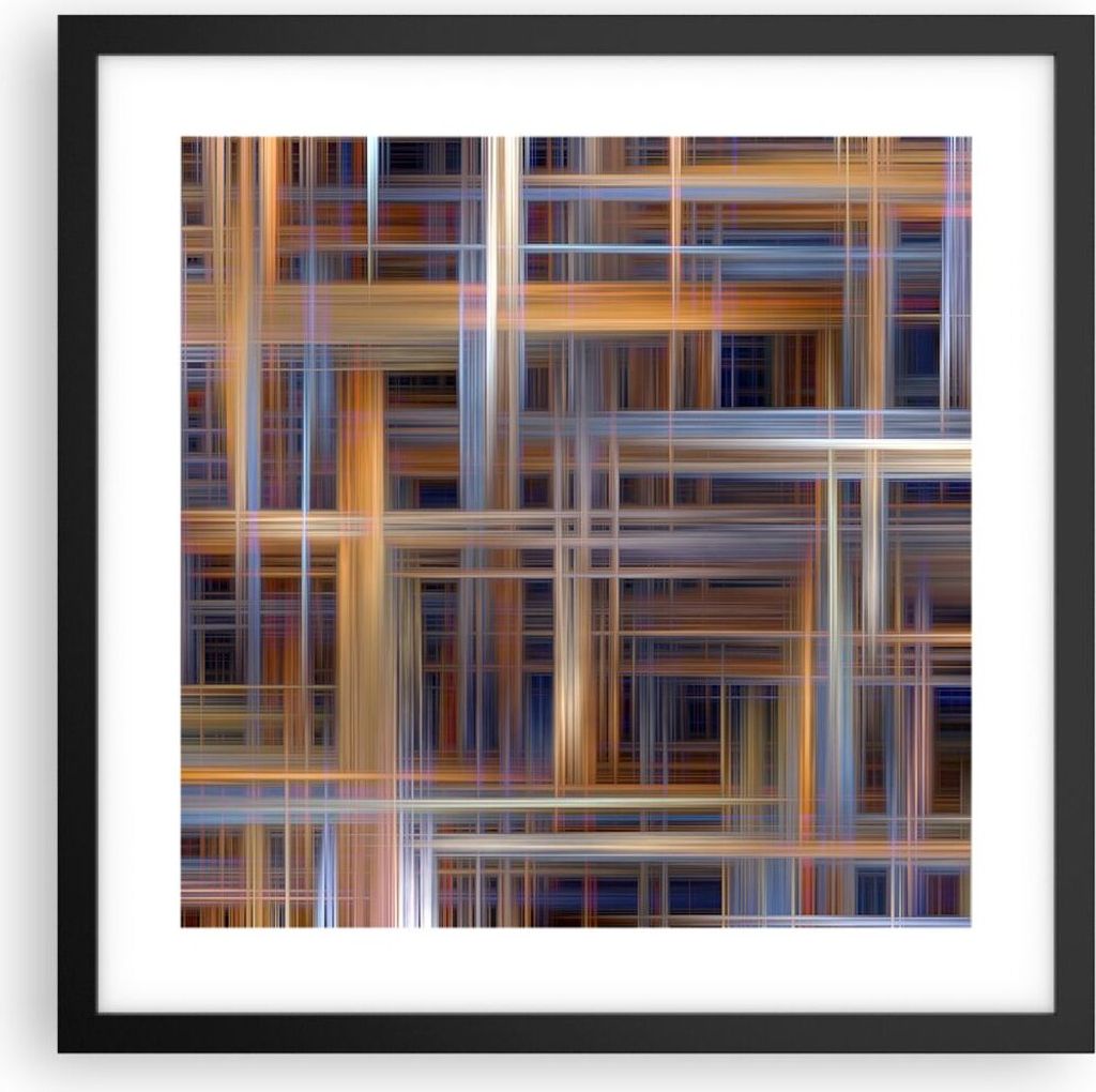 Gerahmtes Poster - Schwarzer Rahmen - Abstraktion modern - 40x40 cm - Wand Bild - Wanddeko - Wandbilder - Kunstposter - Wandposter - Bilderrahmen -...