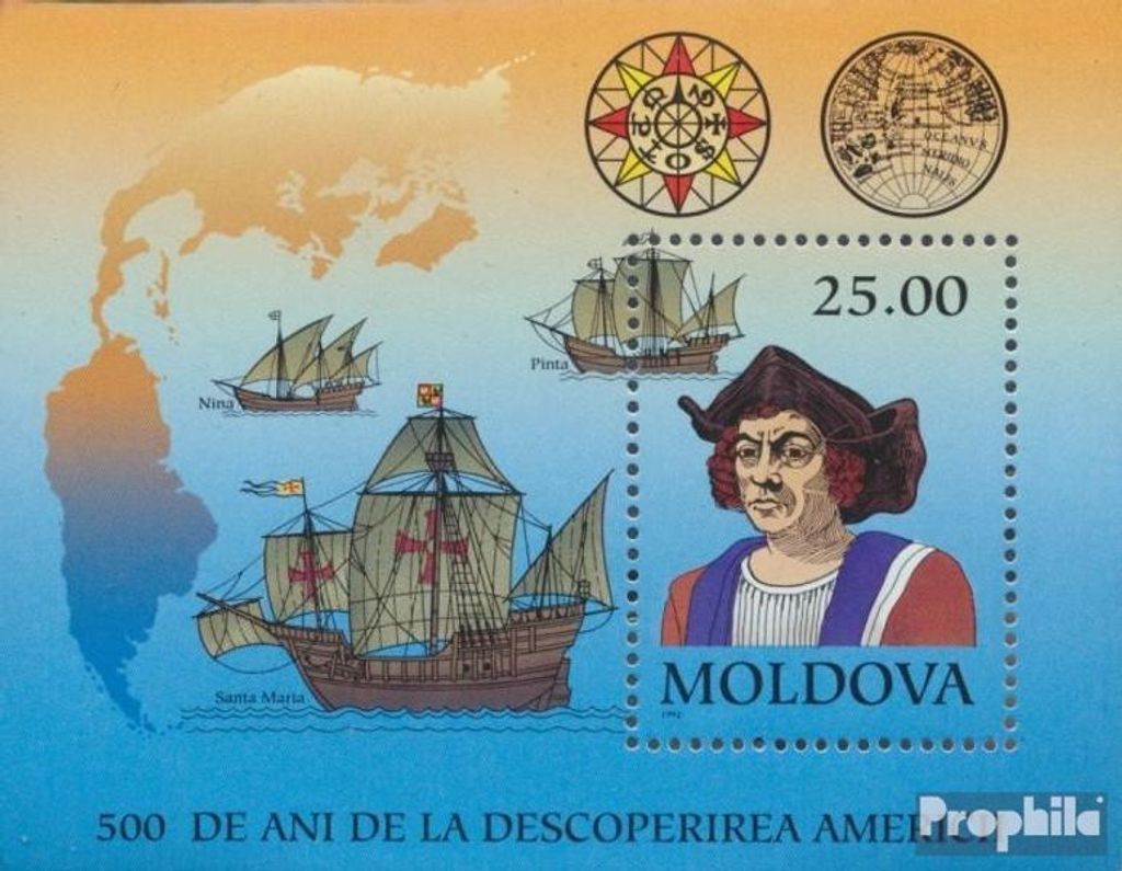 Briefmarken Moldawien 1992 Mi Block3 (kompl.Ausg.) postfrisch Amerika