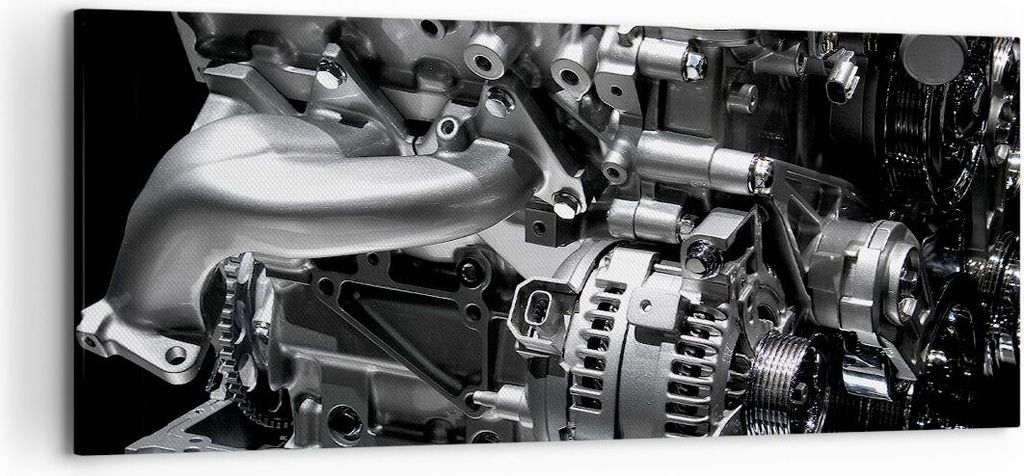 Bild auf Leinwand - Leinwandbild - Motor Modi Bau - 120x50cm - Wand Bild - Wanddeko - Wandbilder - Leinwanddruck - Bilder - Kunstdruck - Wanddekora...