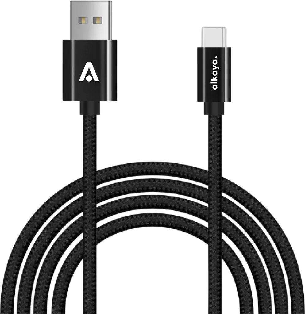 Alkaya Cavo Dati USB-C iPhone 15 Nero - Compatibile Huawei Xiaomi 1m
