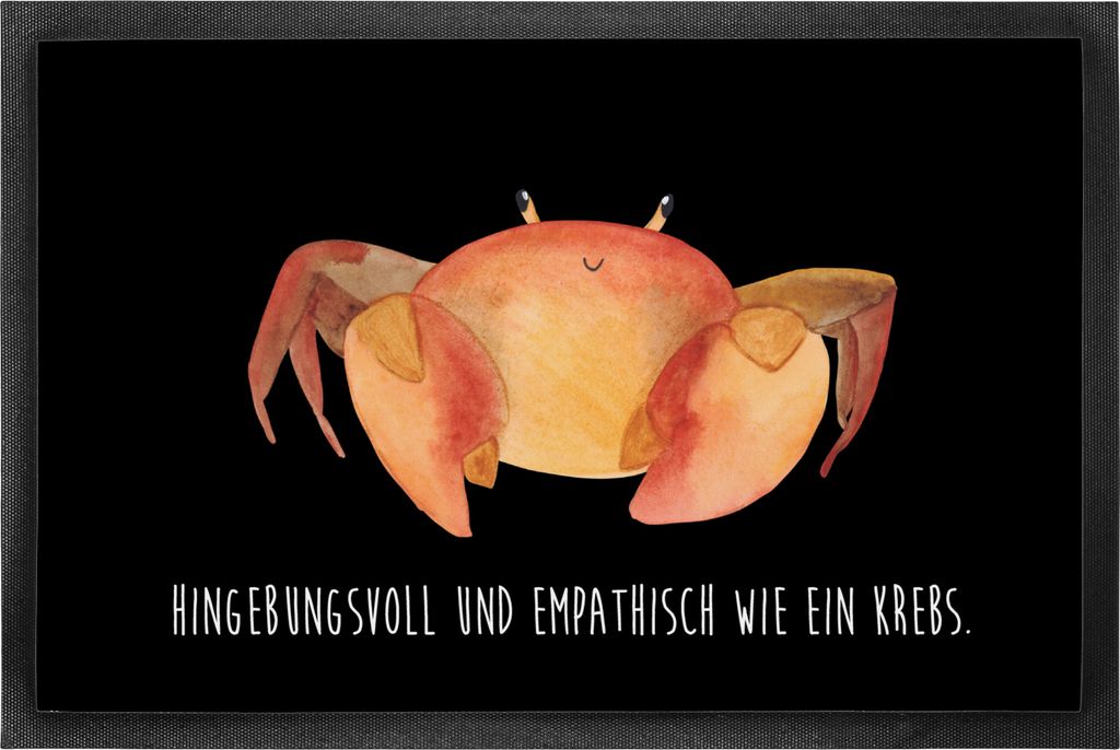 Mr. & Mrs. Panda Schmutzfangmatte Sternzeichen Krebs 60 x 90 cm - Schwarz - Geschenk, Meerestier, fußmatte, Eingangsmatte, Schmutzmatte, Krebse, B...