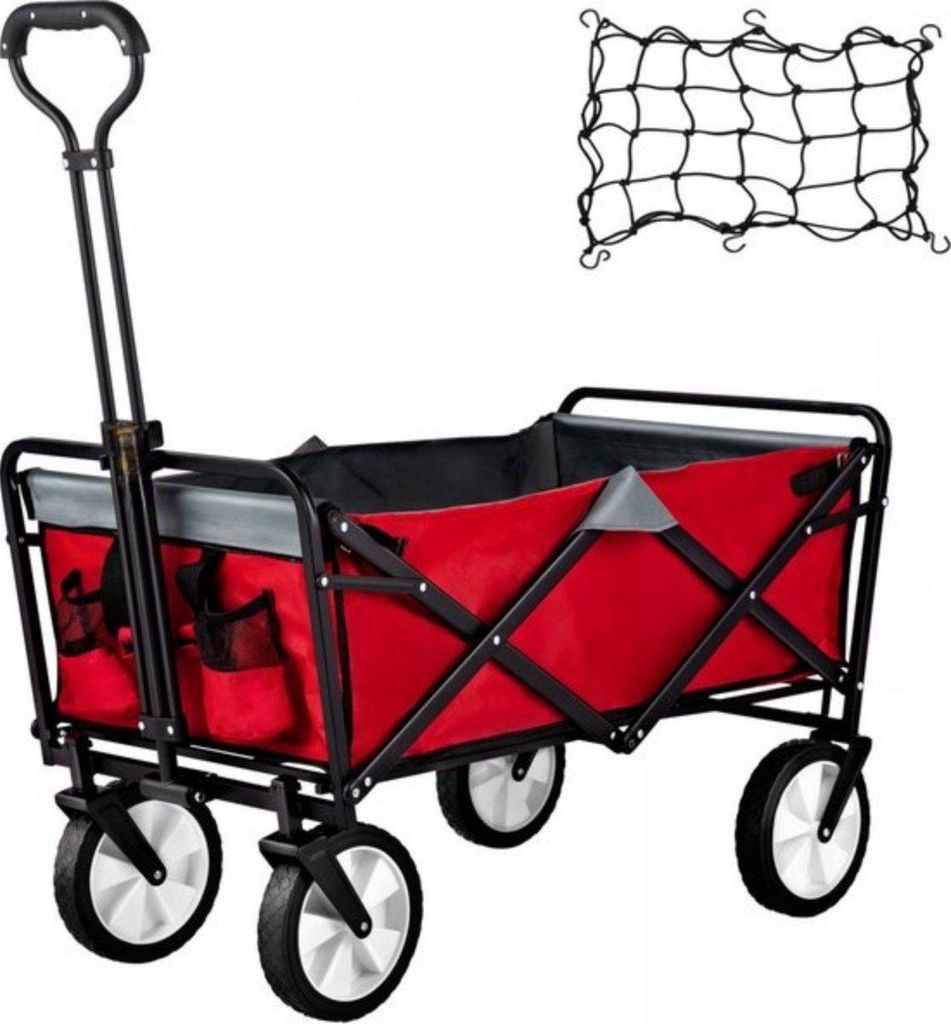 Faltbarer Bolderwagen – Massive Reifen – Kindertransport – Einkaufstrolley – Strandwagen – Max. 80 kg