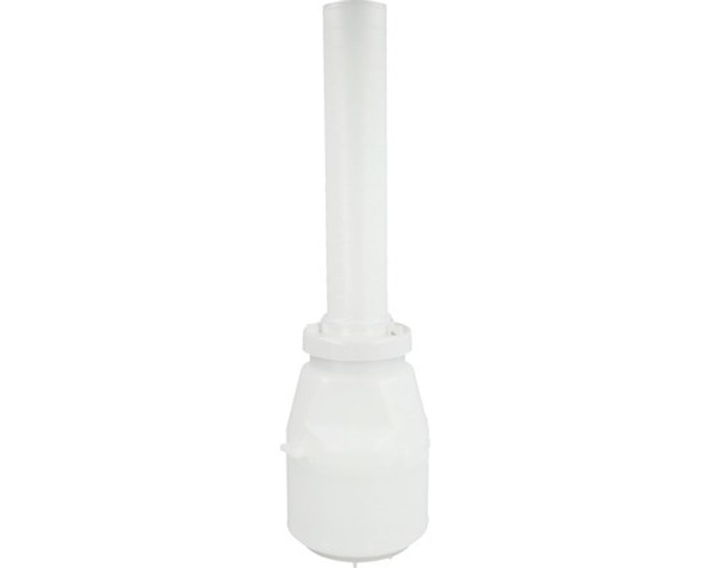 A white plumbing fixture part against a white background.