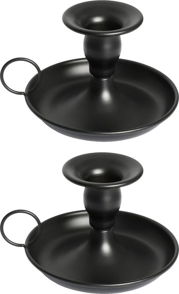 Schwarzes Kerzenhalter-Set, 2 Stück Kerzenständer, Vintage Design, Elegant, für Zuhause & Kamin