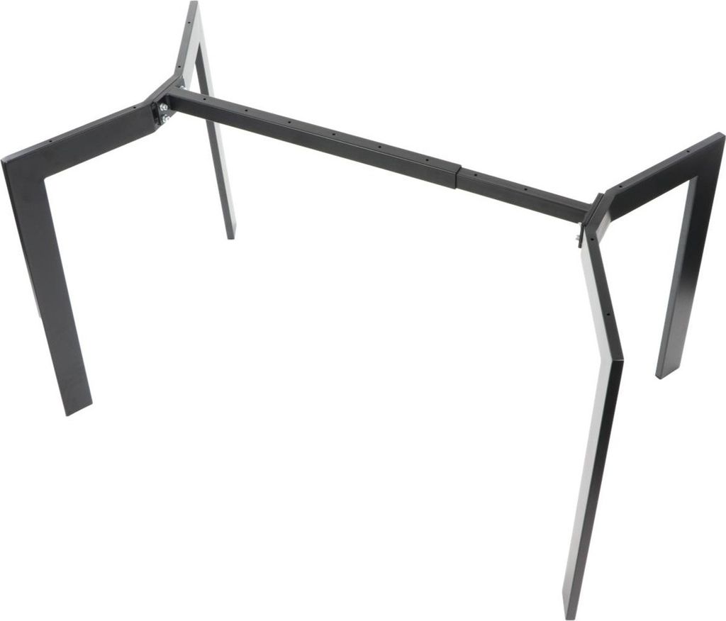 Rechteckiger Tischgestell aus Metall NY-HF05RB/B, für Büro, Hotel, Restaurant, längenverstellbar, Maße 105,5-145,5x78x72,5 cm, schwarze Farbe