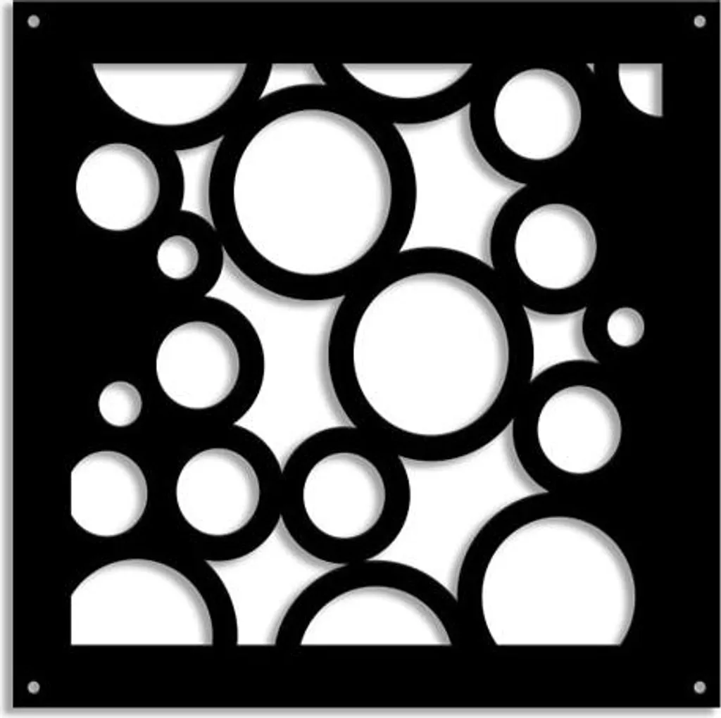 CIRCLE Quadro Traforato PVC Nero 48x48 cm: Eleganza Frangisole