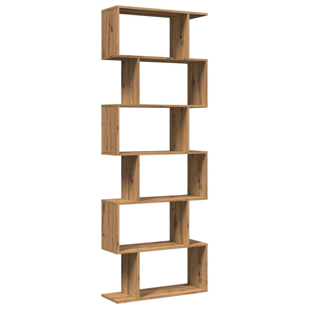 vidaXL Libreria divisoria 6 ripiani rovere artigianale Immagine del prodotto 