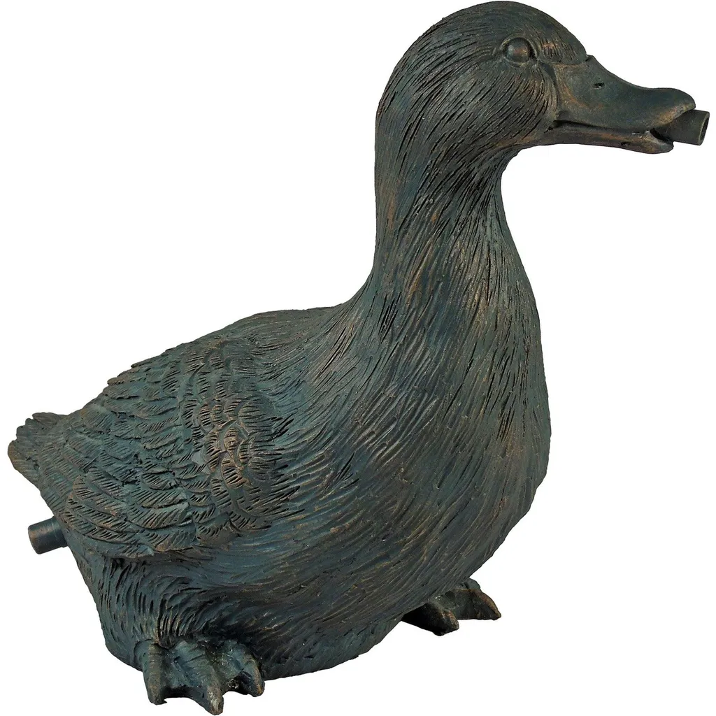 Ubbink Gargouille Canard en Bronze - Décoration de Bassin Originale