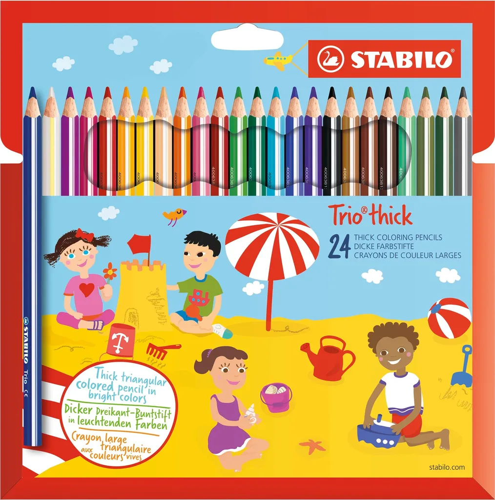 STABILO Trio thick Multicolore - Set 24 Pastelli Triangolari Maxi