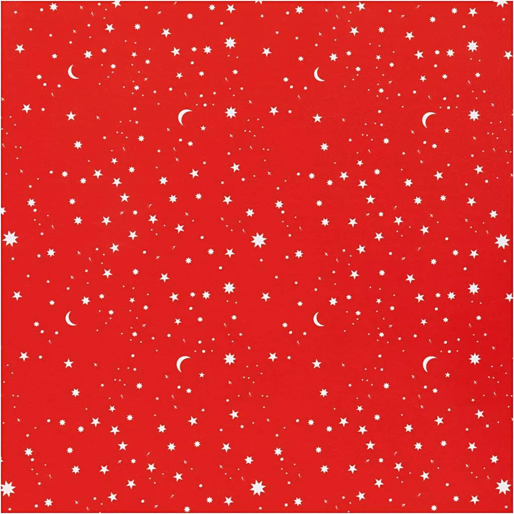 Carta da Regalo Creativ Company Rosso Scuro Design Stelle - 50cm x 100m