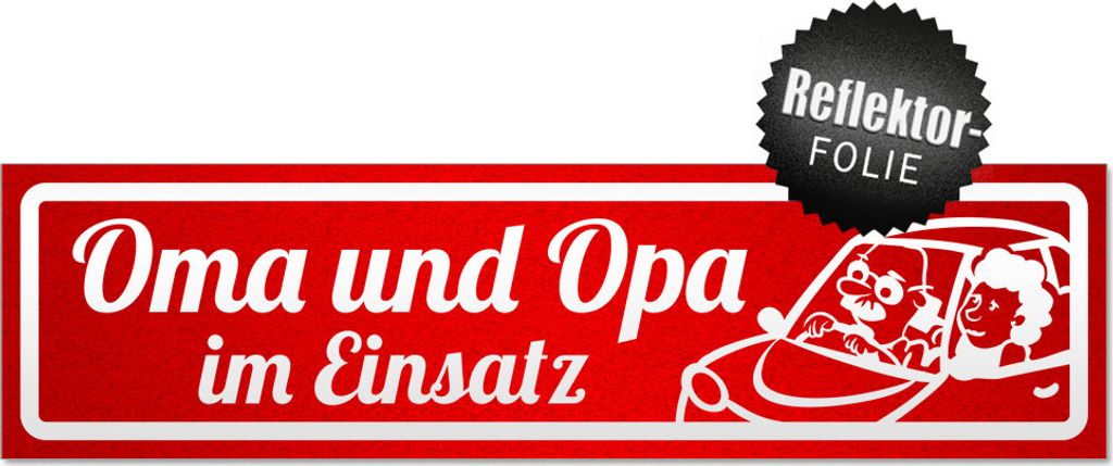 Oma und opa im Einsatz V2 invertiert Magnetschild Schild magnetisch