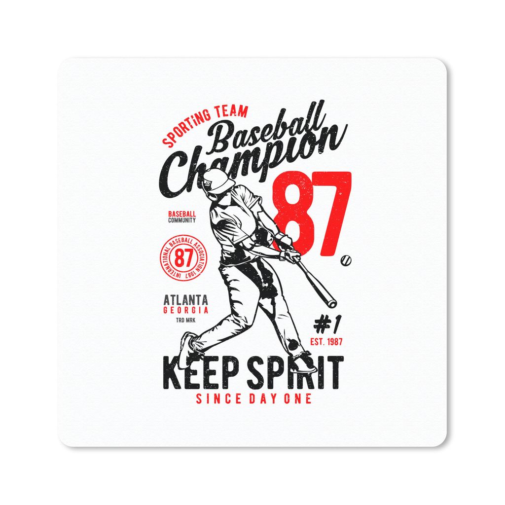 MuchoWow Mauspad Mousepad Baseball - Schläger - Vintage 20x20 cm - Mousepads - Maus Mat - Pad - Mausunterlage - Desk Mat - Bureauartikeln