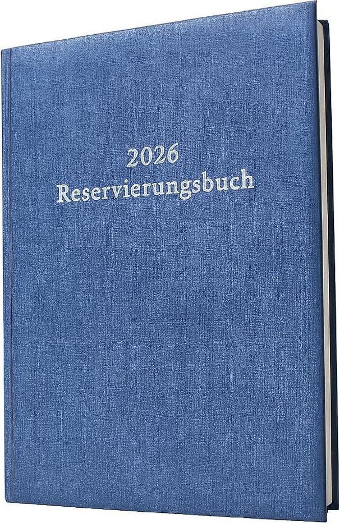2026 ADINA Reservierungsbuch A4 blau-metallic 1 Tag auf 1 Seite Balacron