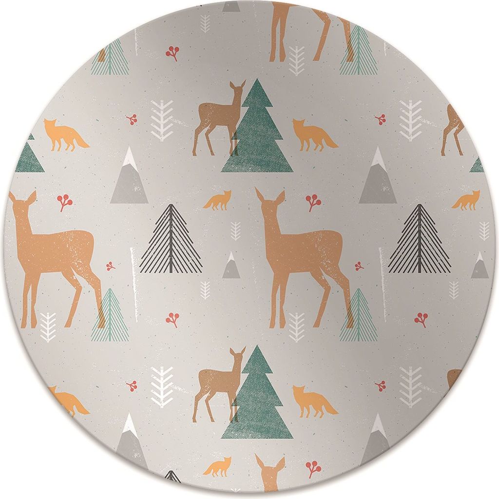 Rundmatte - Stuhlunterlage Bürostuhlunterlage - Rund Ø 100 cm - Bodenmatte - Fußmatte - Waldtiere