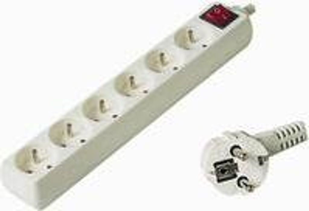 PREMIUMCORD Verlängerungskabel 230V 7m, 6 Steckdosen + Schalter, weiß (pp6k-07)