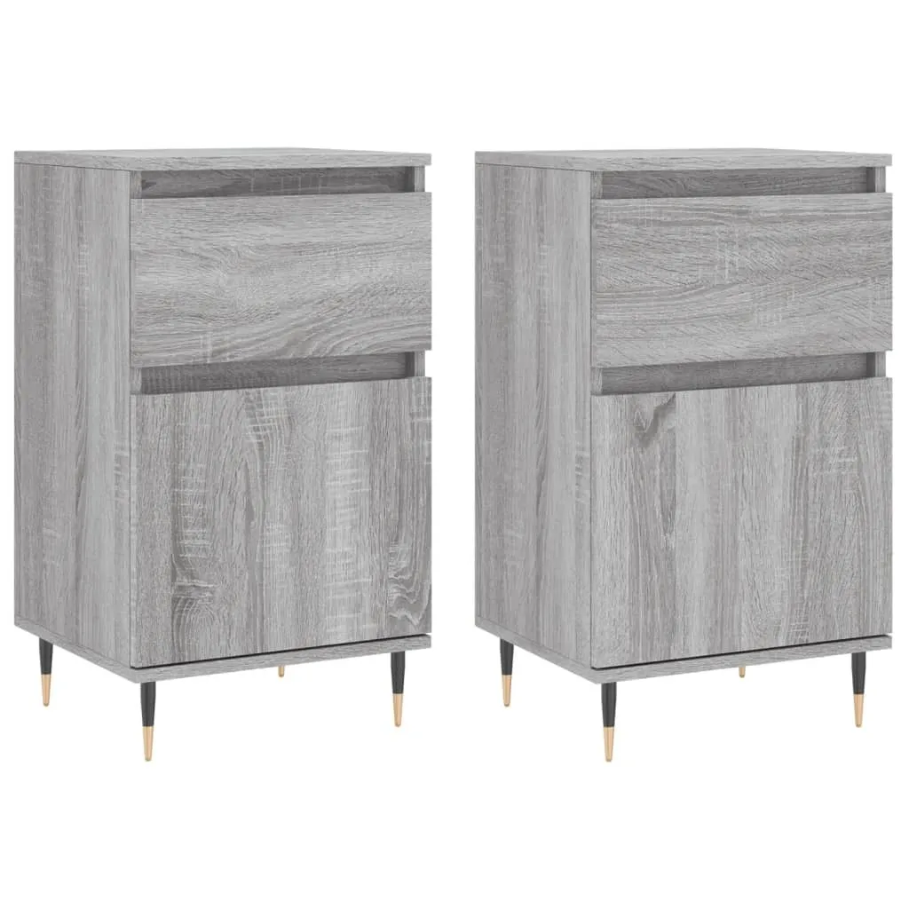 Set 2 Credenze 40x35x70 cm Grigio Sonoma - Pratiche e Robuste