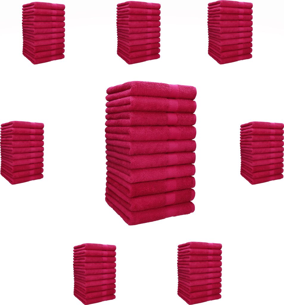 Betz Handtuch PALERMO - 80 Stück Handtücher 100% Baumwolle Größe 50 x 100 cm Hotel-Qualität Farbe - cranberry