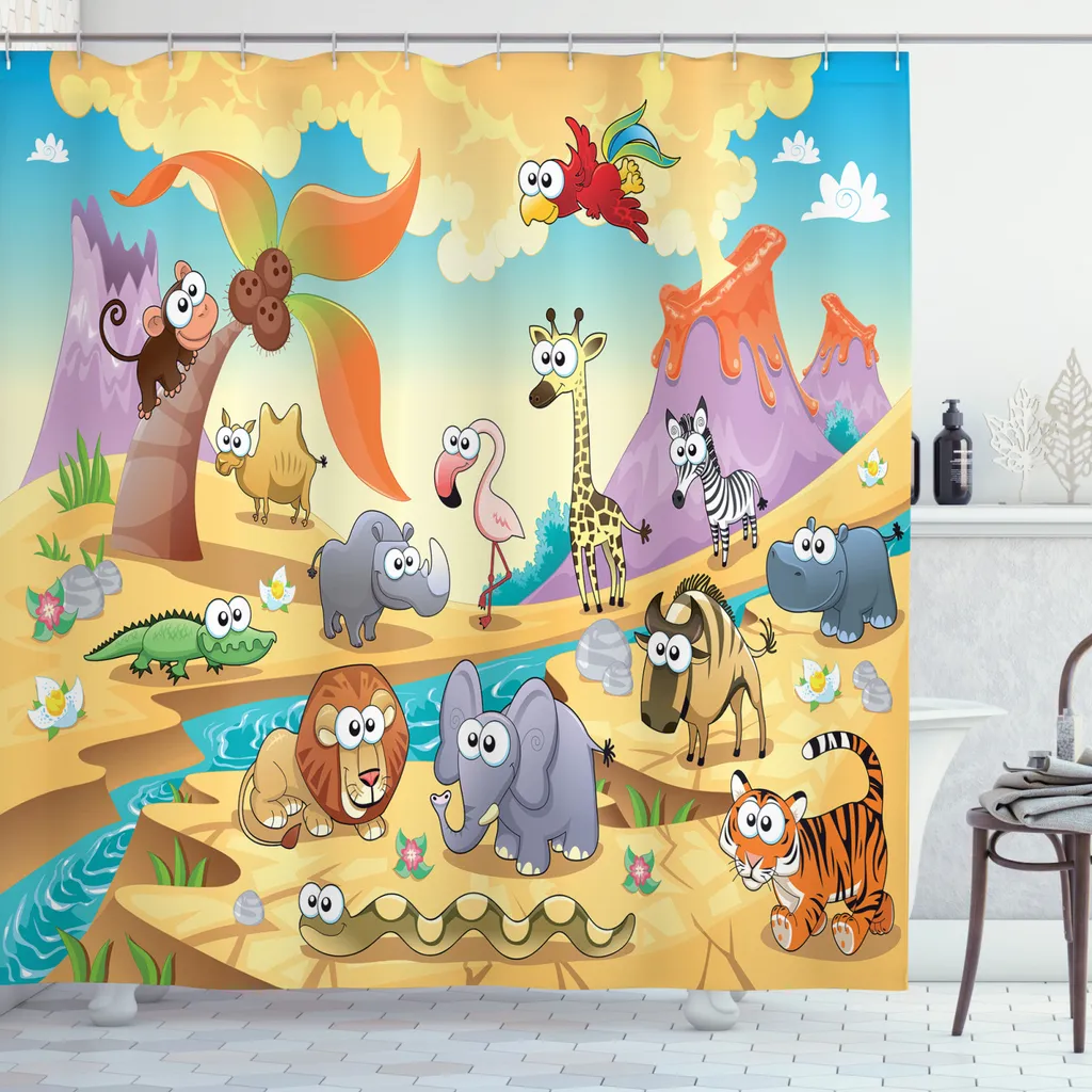 Occasione! Tenda Doccia ABAKUHAUS Ippopotamo: Colori Top e Zero Muffa