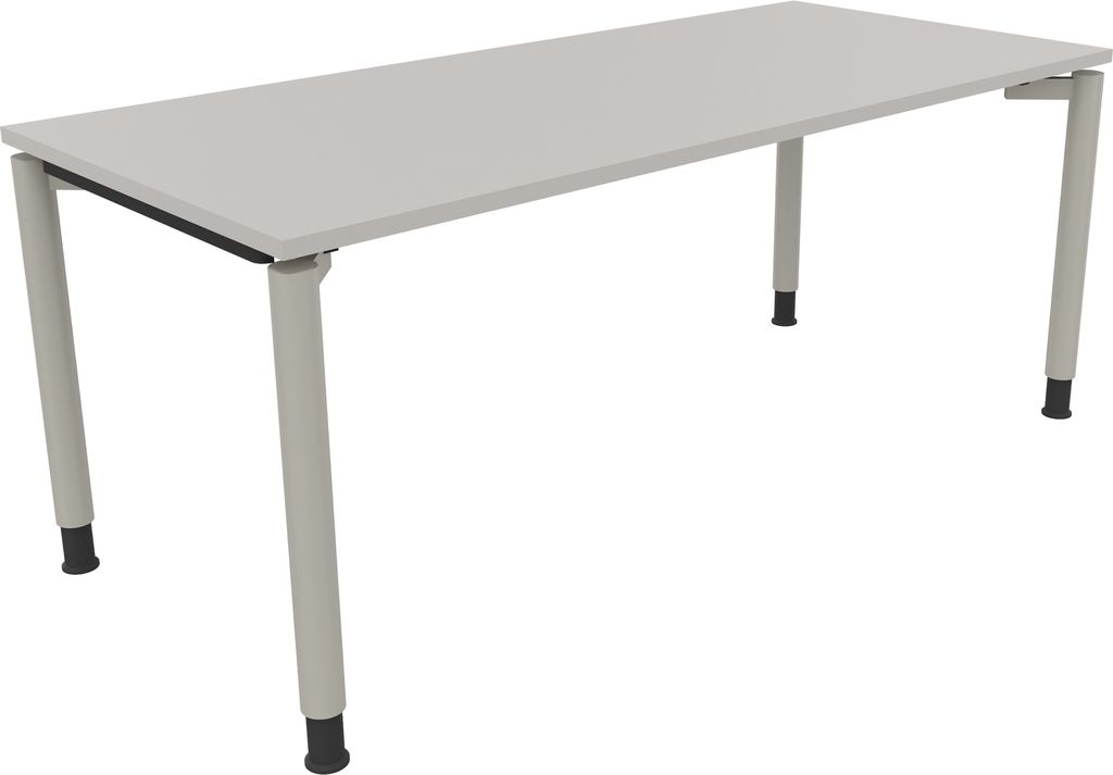 Schreibtisch Vierfuß Rundrohr B1800xT800xH680-820 si/Lichtgrau
