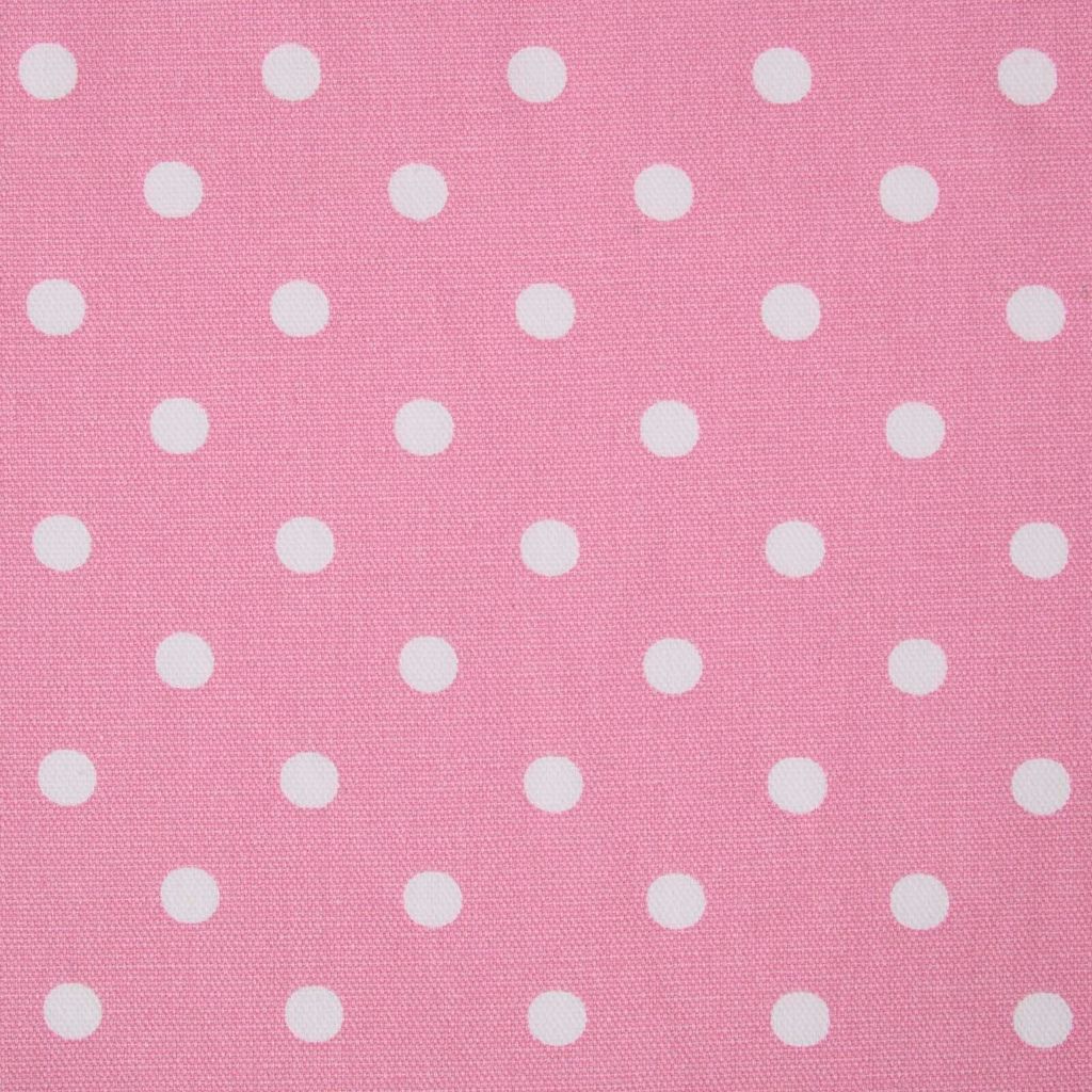 HOMESCAPES Rosa Baumwollstoff mit weißen Punkten – Meterware, 150 cm breit