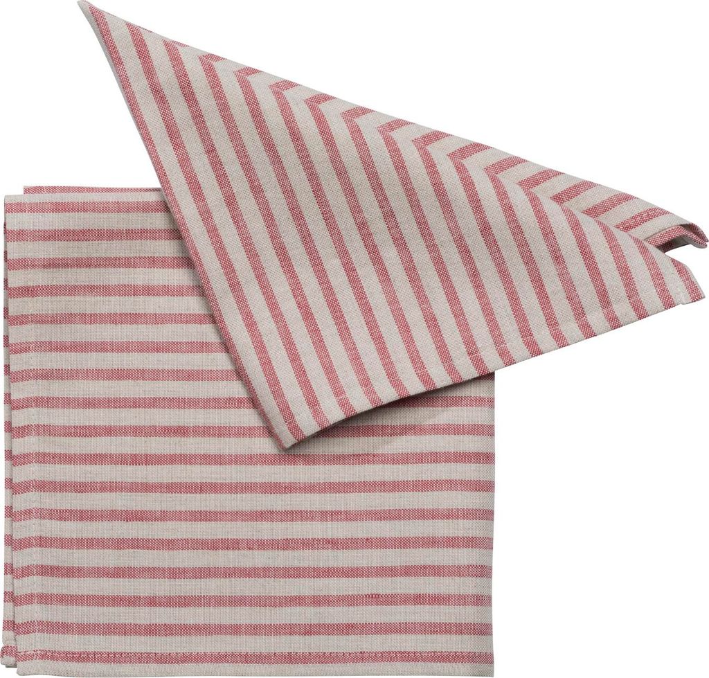 Pichler gewebter Streifen gestreift Serviette 6er Set 40 x 40 cm COLLIN Rechteck rot
