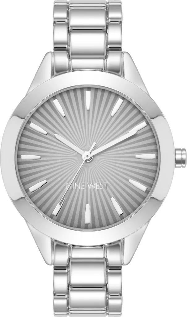 Horloge analogique NW/3007SVSV en acier argenté - Cadran lisible 30 cm