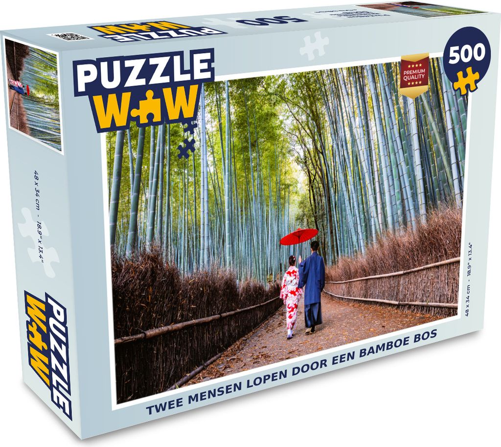 MuchoWow Puzzle 500 Teile Bambus - Kimono - Japan - 500 Teile - Kinder - Selberbauen - Puzzlespiele
