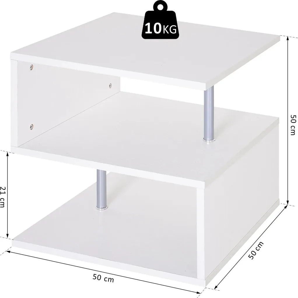 Petite table basse carrée en bois pour salon et studio - Format 50 cm
