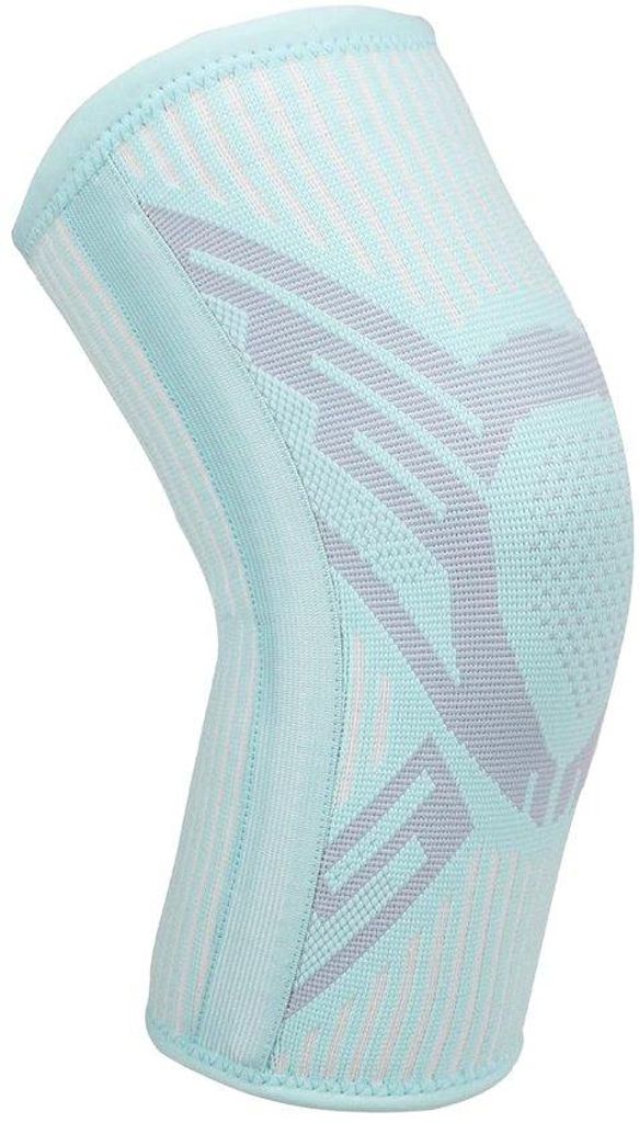 Sportkniebrace blauw, antislip, klein, voor sport.