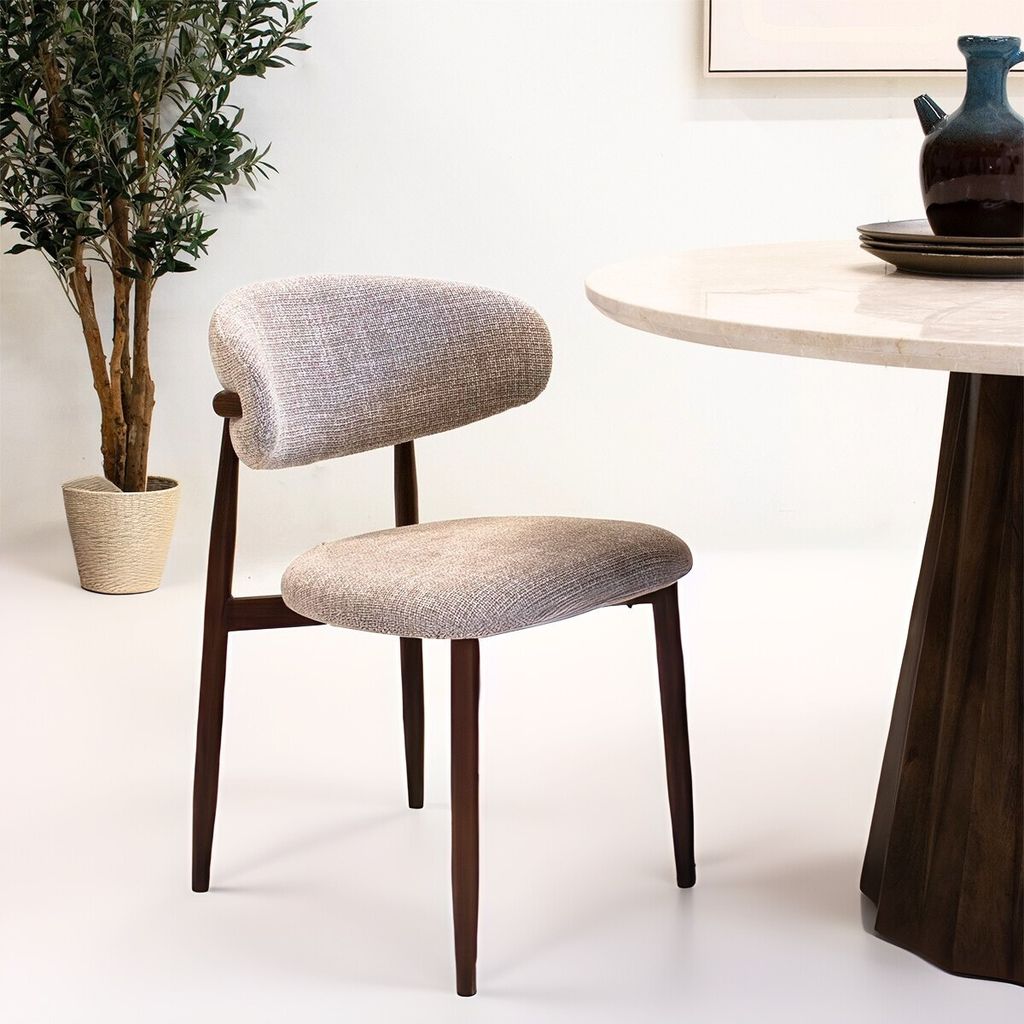 Giga Meubel Esszimmerstuhl Alexia 2er-Set - Taupe - Stoff