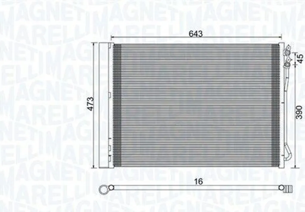 Condenseur de Clim Magneti Marelli 350203781000 Haute Efficacité BMW F11
